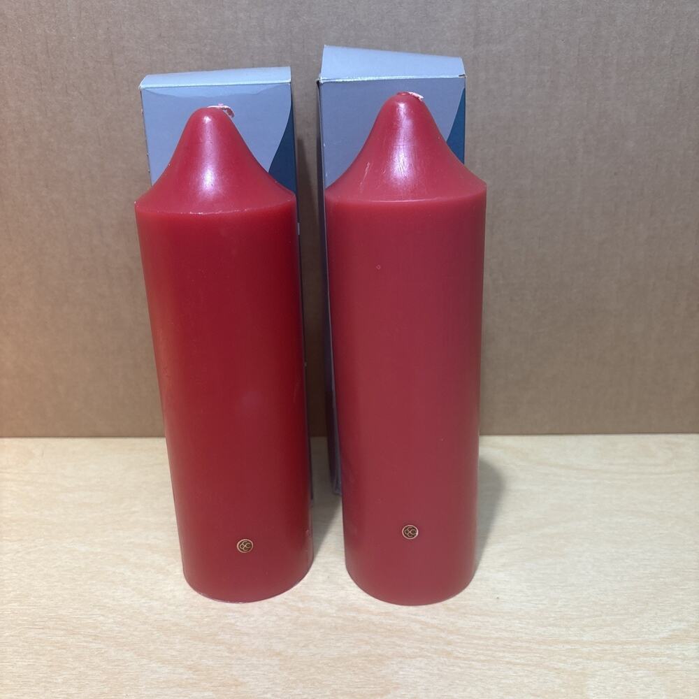 2X PartyLite STRAWBERRY 3 x 9 Bell Top Pillar Candle S3927 New Red Retired - Picture 1 of 2